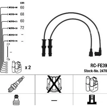 Zapalovací kabel Sada kabelů pro zapalování NGK 2478