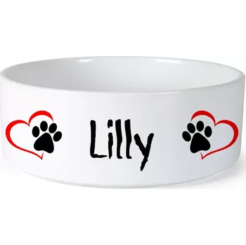 Miska pro psa Miska pro psa se jménem Lilly (Keramická miska na krmivo pro psy)