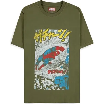 Pánské tričko Difuzed Tričko Marvel - Vintage Spider-Man Comic M Khaki