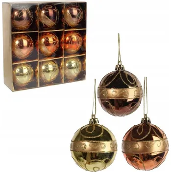 Vánoční dekorace Sada vánočních ozdob na stromeček ZLATÁ HNĚDÁ