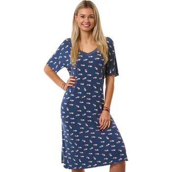 Dámská noční košile Dámská noční košilka jemná 1D1708 modrá 4xl