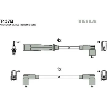 Zapalovací kabel Sada kabelů pro zapalování TESLA T437B