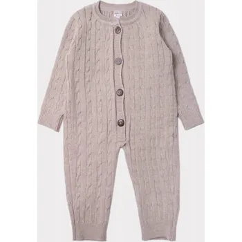 Kojenecký overall DUPIČKA 62/68 Celopropínací overal bez ťapek PYŽAMO dupačky BÉŽOVÁ