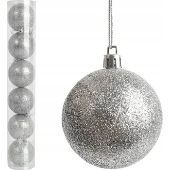 Vánoční dekorace 6 Plastových Brokátových Bombek SADA NA VÁNOČNÍ STROMEK VÁNOČNÍ OZDOBY