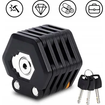 Zámek na kolo SKLÁDACÍ ZÁMEK NA KOLO HAMBURGER OCELOVÝ ZÁMEK PRO MĚSTSKÁ KOLA