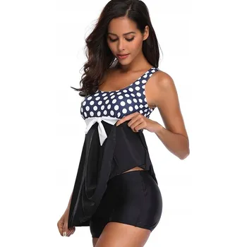 Dámské plavky PLAVKY ŠATY DVOUDÍLNÉ KRAŤASY XL