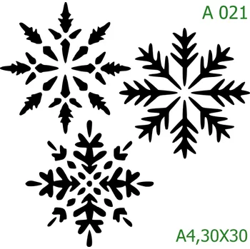 Plastová šablona pro malování - Vánoce - Vločka (A021) - 30 x 30 cm , Nelepící folie