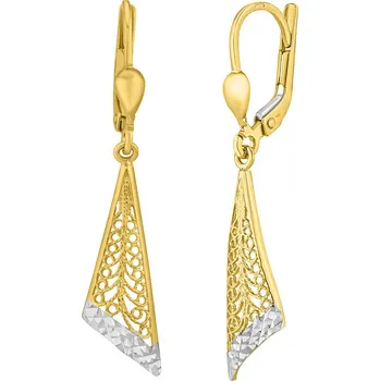 Náušnice Zlaté visací náušnice Fabienne z bílého a žlutého zlata FNN31249EGYW