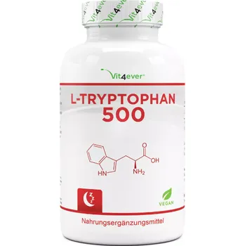 Aminokyselina Vit4ever L-Tryptophan 500 mg, Tryptofan, 365 kapslí, Minimální trvanlivost 31.3.2026