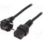 Kabel CEE 7/7 (E/F) úhlová vidlice,IEC C19 zásuvka PVC 2m