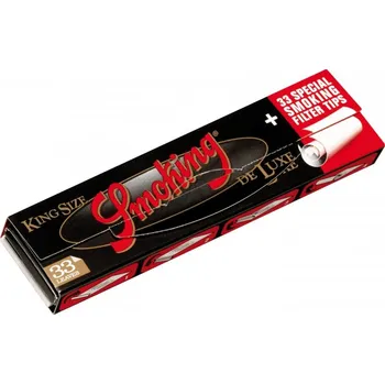 Součástí luxusní černé edice od Smoking® jsou i papírky Deluxe King Size Slim s filtry, prodávané v jednom šikovném balení.