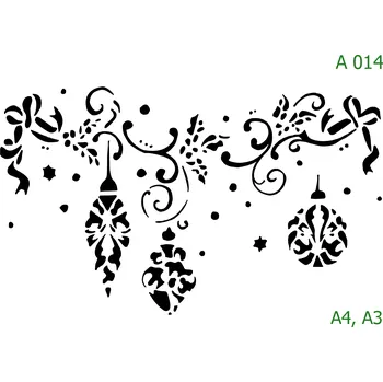 Plastová šablona pro malování - Vánoce - Baňky (A014) - A3 , Lepící fólie