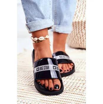 Dámské žabky Women's Slides Big Star Painted Black Velikost: 41