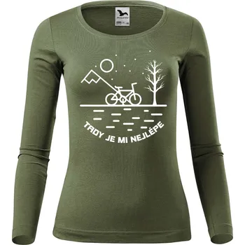 DOBRÝ TRIKO Dámské bavlněné triko Tady je nejlépe Velikost: 2XL, Barva: Khaki