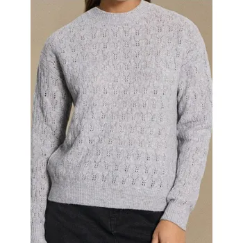 Dámský svetr Sinsay - Dírový svetr s příměsí vlny - šedá - 434EU-09M - 434EU-09M-XL