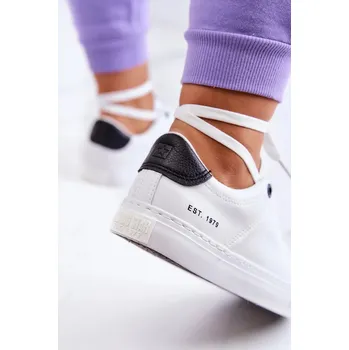 Dámská obuv Dámské kožené tenisky Big Star - bílé/černé Velikost: 36