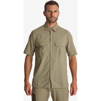 Pánské tričko SOLOGNAC Košile s krátkým rukávem lehká 100 3XL ZELENÁ