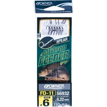 Rybářský háček Háčky s návazcem, s protihrotem Owner HO-FD01 6 ks