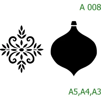 Plastová šablona pro malování - Vánoce - Ozdoby (A008) - A3 , Lepící fólie