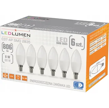 Žárovka Sada 6x LED žárovka E14 SVÍČKA 8W=60W SMD 806lm 160° CCD Bez Blikání