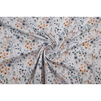 Bavlněný úplet digitalní tisk květinový vzor