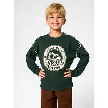 Chlapecká mikina Sinsay - Mikina s potiskem - zelená - 873GE-78X - 873GE-78X-134