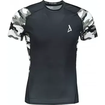 Pánské tričko Pánské funkční kompresní tričko s krátkým rukávem premium ALTISPORT VOJ/ALM038TR04 ČERNOBÍLÁ L
