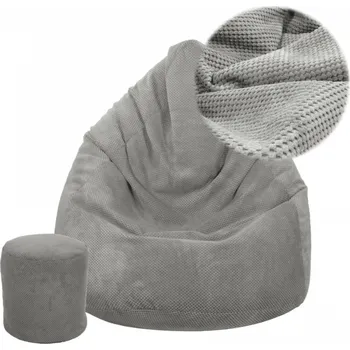 Sedací pytel JAKS Sedací vak Dot s podnožkou šedý