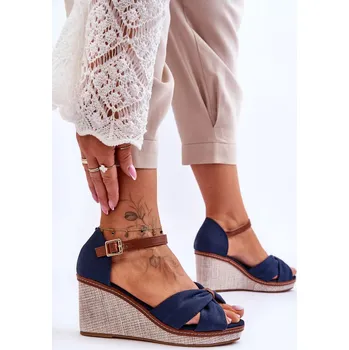 Dámské sandále Dámské sandály na klínu námořnická modrá Daphne 40