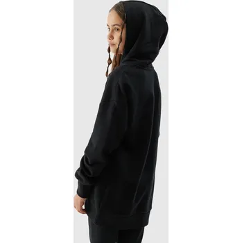 Chlapecká mikina Dívčí tepláková mikina bez zapínání a s kapucí 4F - černá Velikost: 146