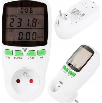 Měřič spotřeby proudu do zásuvky 230V LCD měření domácnost