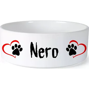 Miska pro psa Miska pro psa se jménem Nero (Keramická miska na krmivo pro psy)