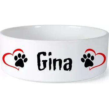 Miska pro psa Miska pro psa se jménem Gina (Keramická miska na krmivo pro psy)