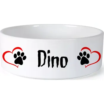 Miska pro psa Miska pro psa se jménem Dino (Keramická miska na krmivo pro psy)