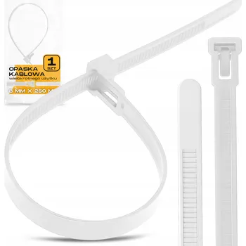 Organizace kabelů HADICOVÁ SPONA Kabelová stahovací páska 8x250 mm Opakovaně použitelná nylonová stahovací páska GR-T