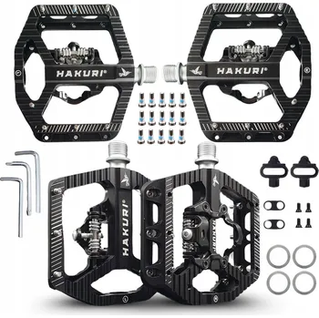 Pedál na kolo Nášlapné pedály Hakuri dvoufunkční černé s piny