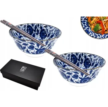 Sada 2 misek s hůlkami - Katatsumuri Blue 400 ml BOX