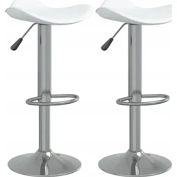 Barová židle Barová židle bílá 44x44x(60-81) cm potažená kůží