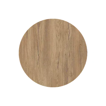 Jednací stůl Stříbrný dub Hazel, průměr 90 cm, tloušťka 18 mm