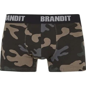 Boxerky Pánské boxerky Logo 2 Pack tmavé maskáčové/černé Brandit šedá | hnědá 1752610