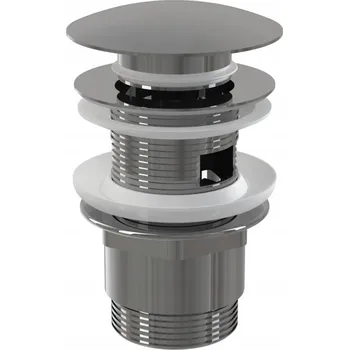 Sifon Zátka s přepadem klik-klak kulatý Alcaplast stříbrná