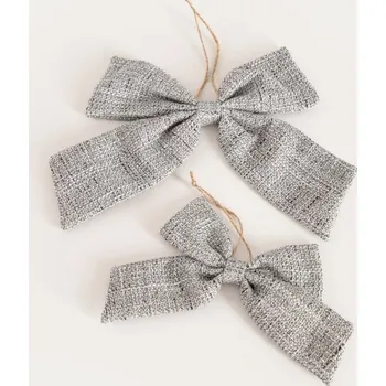 Vánoční ozdoba Závěsná vánoční dekorace ZITA šedá 754258 (2 ks)