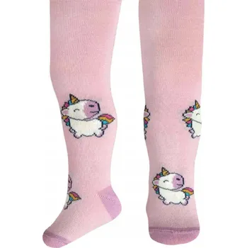 Dívčí bavlněné punčocháče s jednorožci růžové Milusie, vel. 56/62