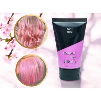 Barva na vlasy Colour by Nikola Barva na vlasy, SATIN ROSE, pudrová pastelová růžová, 120 ml