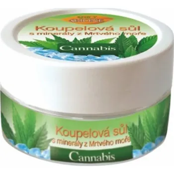 Koupelová sůl Koupelová sůl s přísadou extraktu Cannabis, se solí Mrtvého moře působí relaxačně a blahodárně na tělo, pohladí Vaši mysl.
