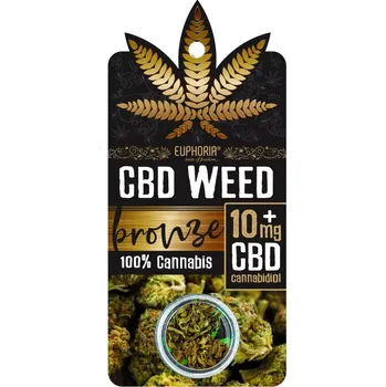 Doplněk stravy CBD květy Bronze s obsahem 10 mg širokospektrálního CBD.