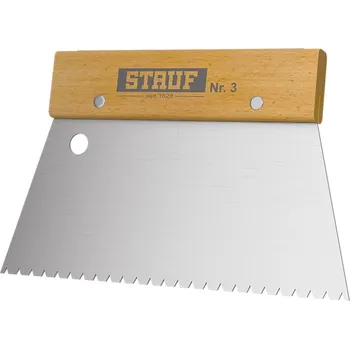 Průmyslové lepidlo Stauf Nr. 3 zubová stěrka pro lepení mozaikových parket a COREtec 8mm