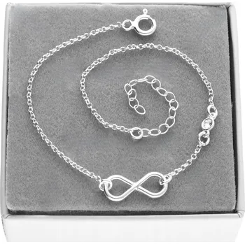 Náramek Náramek na nohu Swarovski NIESKOŃCZNOŚĆ stříbro 925