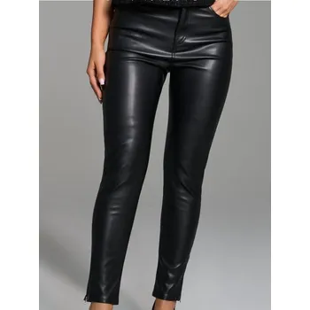 Sinsay - Koženkové kalhoty - černá - 715FJ-99X - 715FJ-99X-S