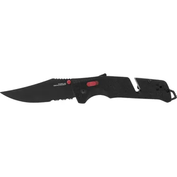kapesní nůž SOG TRIDENT AT - BLACK & RED - PARTIALLY SERRATED